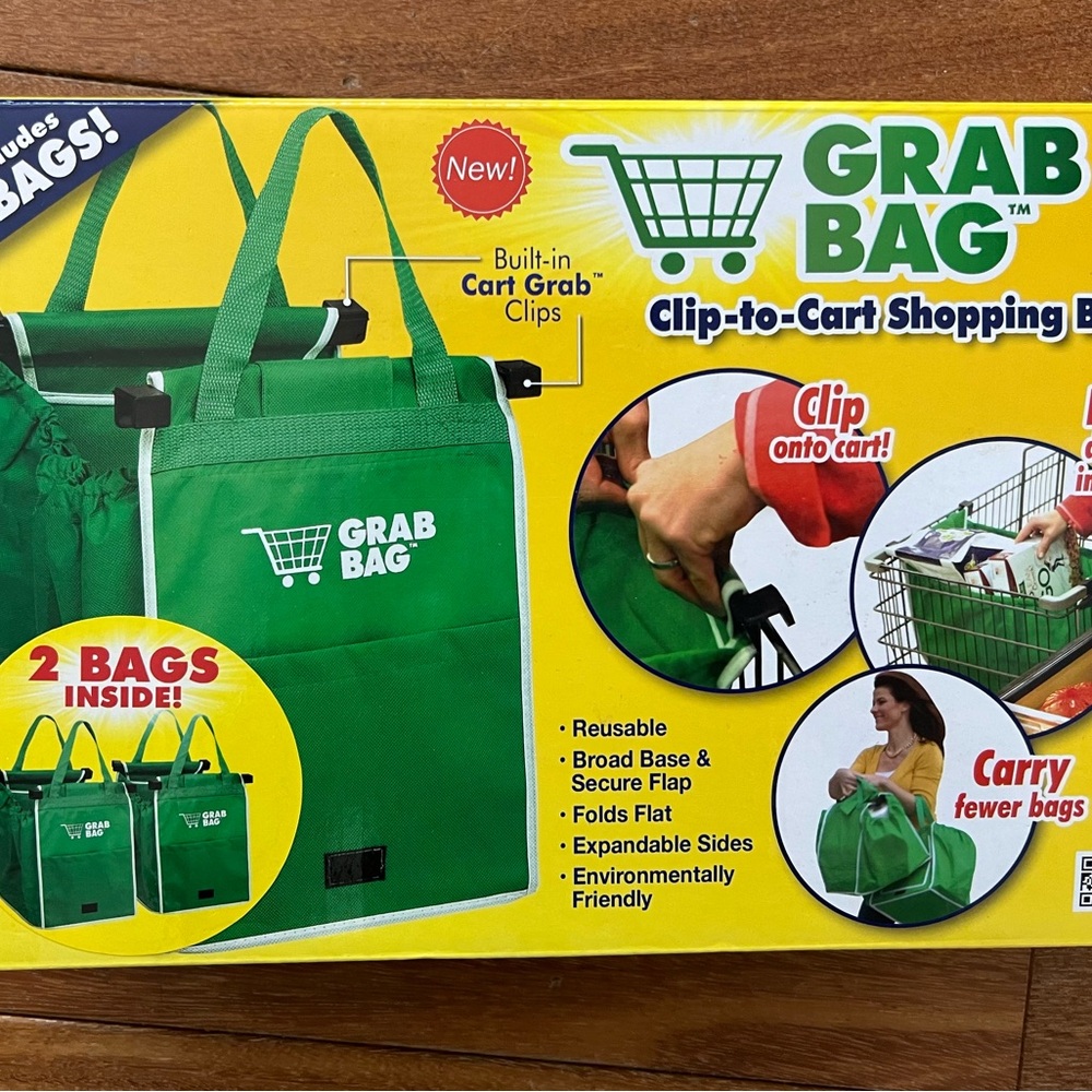 As seen on TV Grab Bag clip to cart shopping bags